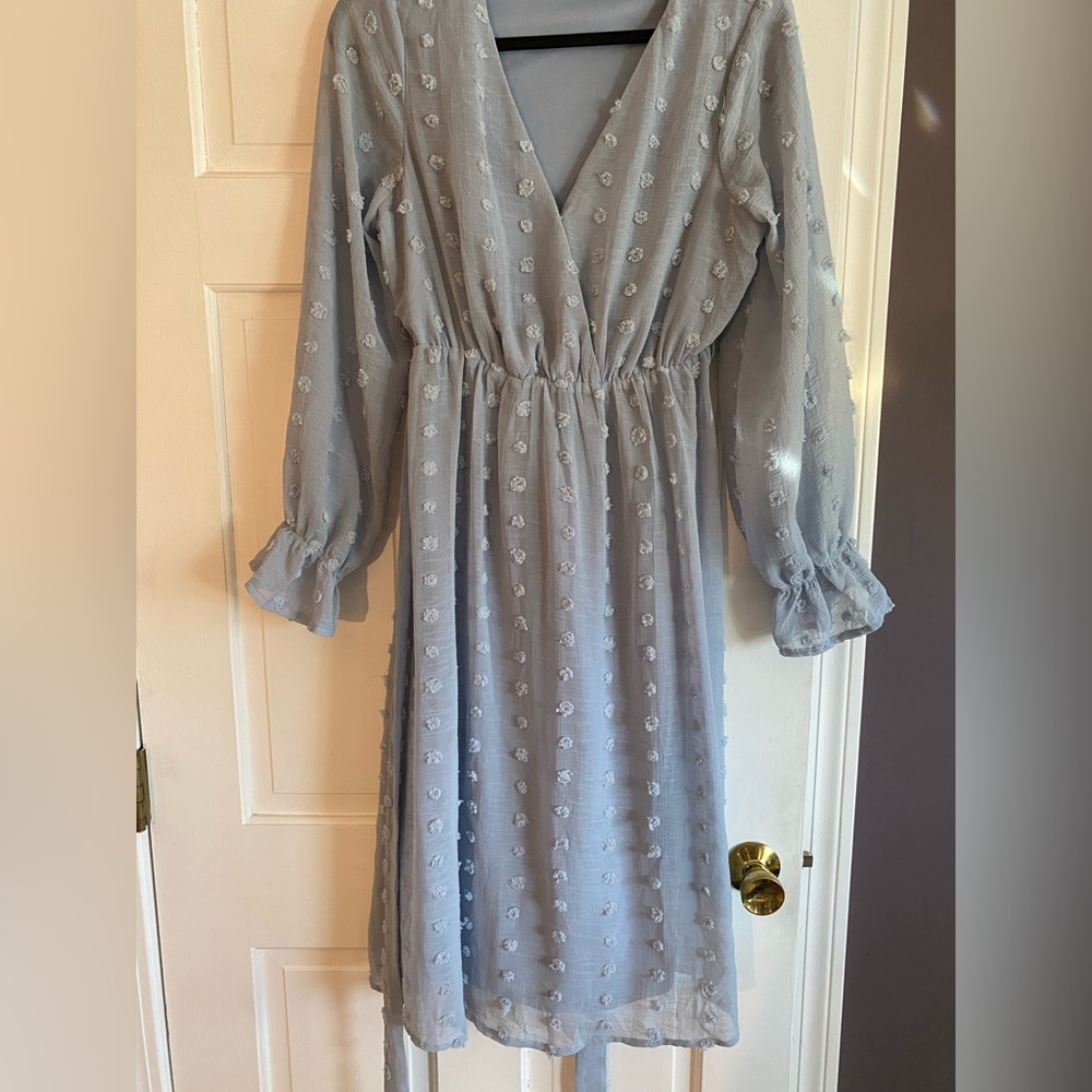 Baltic Born Light Blue Textured Dress